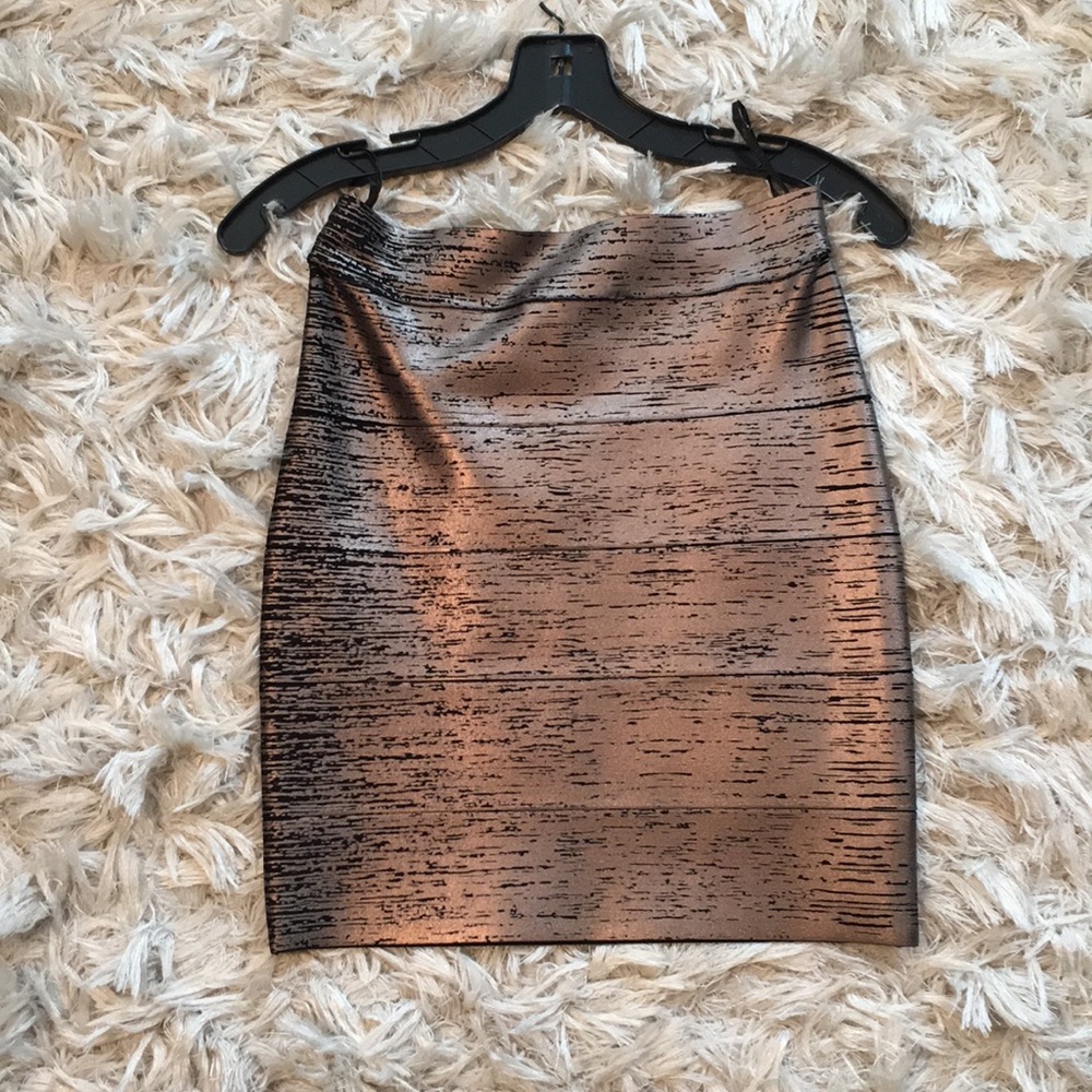 BCBGMaxAzria Bronze and Black Pencil Skirt